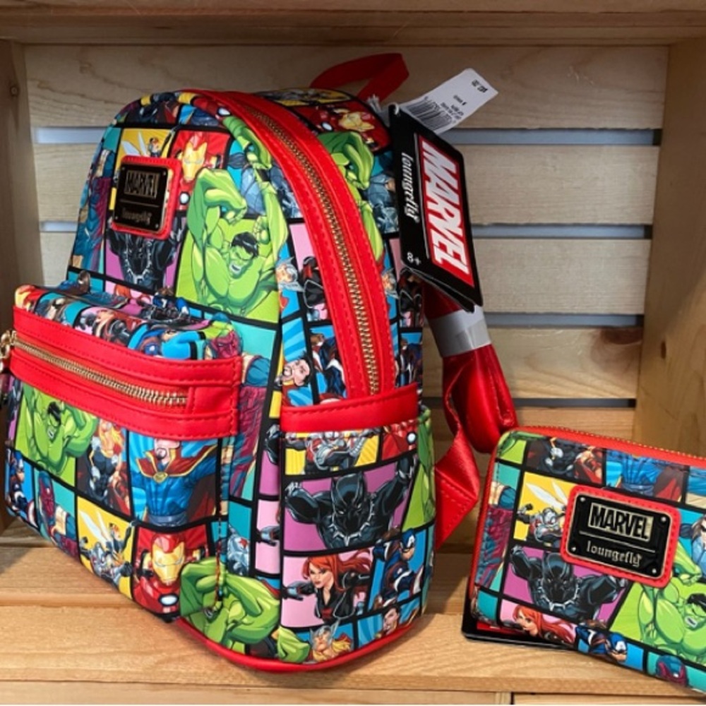 Loungefly Marvel Backpack and Wallet set